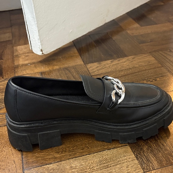 NOBO Black Loafers with Silver Chain Accent - Picture 4 of 5